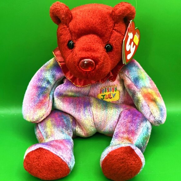 Ty Beanie Baby Bear Lot of 5 Hero Cure Mellow Its A Boy July Birthday Plush Toys - Picture 15 of 16